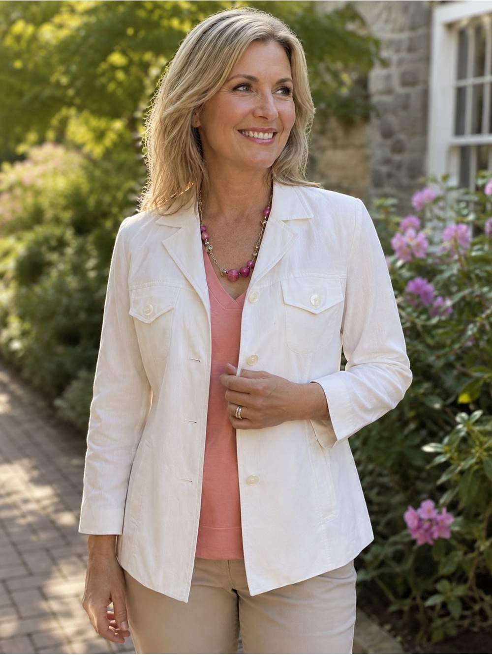 🐚Beautiful Halston Linen blend blazer.